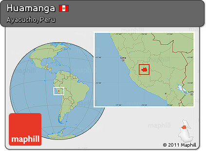 Savanna Style Location Map of Huamanga