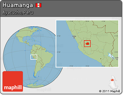 Savanna Style Location Map of Huamanga