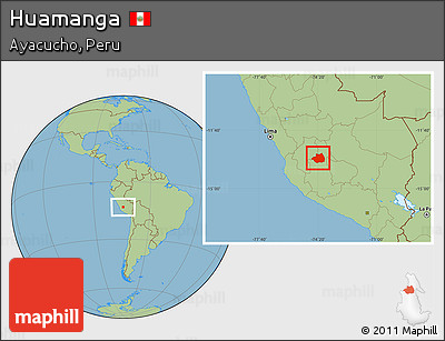 Savanna Style Location Map of Huamanga