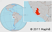 Gray Location Map of Ayacucho