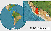 Satellite Location Map of Ayacucho