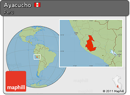 Savanna Style Location Map of Ayacucho