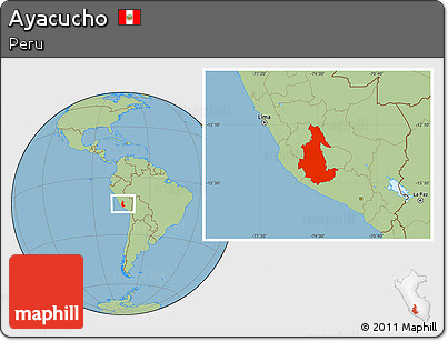 Savanna Style Location Map of Ayacucho