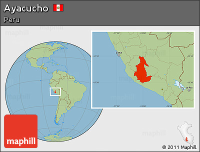 Savanna Style Location Map of Ayacucho