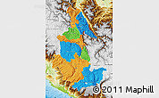 Political Map of Ayacucho, physical outside
