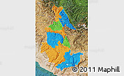 Political Map of Ayacucho, satellite outside