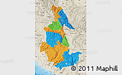 Political Map of Ayacucho, shaded relief outside