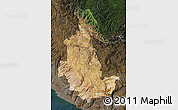 Satellite Map of Ayacucho, darken