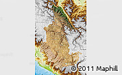 Satellite Map of Ayacucho, physical outside