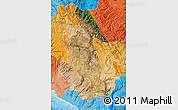 Satellite Map of Ayacucho, political shades outside