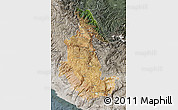 Satellite Map of Ayacucho, semi-desaturated