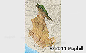 Satellite Map of Ayacucho, shaded relief outside