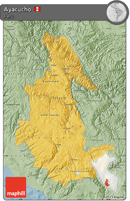 Savanna Style Map of Ayacucho