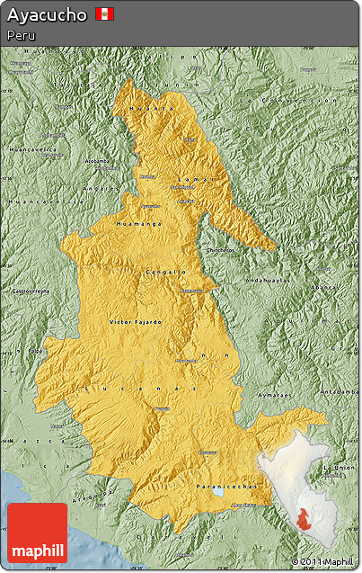 Savanna Style Map of Ayacucho