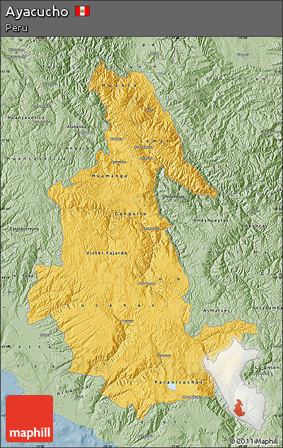 Savanna Style Map of Ayacucho