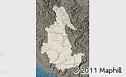 Shaded Relief Map of Ayacucho, darken