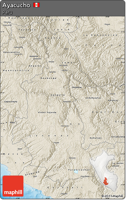 Shaded Relief Map of Ayacucho