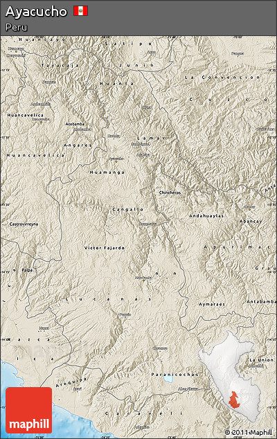 Shaded Relief Map of Ayacucho