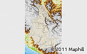 Shaded Relief Map of Ayacucho, physical outside