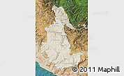 Shaded Relief Map of Ayacucho, satellite outside