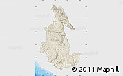 Shaded Relief Map of Ayacucho, single color outside