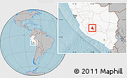 Gray Location Map of nn, highlighted country, hill shading