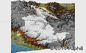 Physical Panoramic Map of Ayacucho, darken