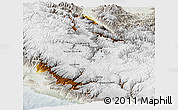 Physical Panoramic Map of Ayacucho, lighten, semi-desaturated