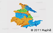 Political Panoramic Map of Ayacucho, cropped outside