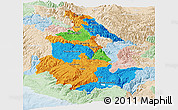 Political Panoramic Map of Ayacucho, lighten