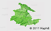 Political Shades Panoramic Map of Ayacucho, cropped outside