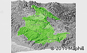 Political Shades Panoramic Map of Ayacucho, desaturated