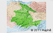 Political Shades Panoramic Map of Ayacucho, lighten