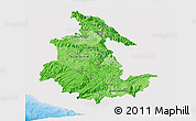 Political Shades Panoramic Map of Ayacucho, single color outside