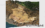 Satellite Panoramic Map of Ayacucho, darken
