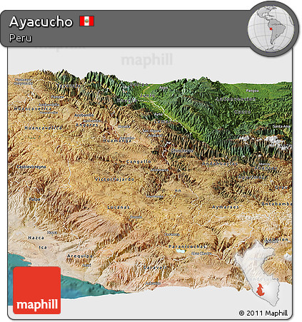 Satellite Panoramic Map of Ayacucho