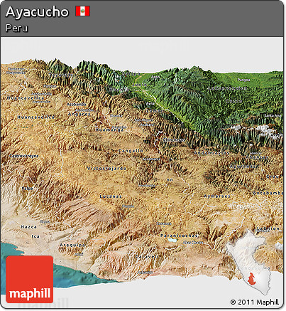 Satellite Panoramic Map of Ayacucho