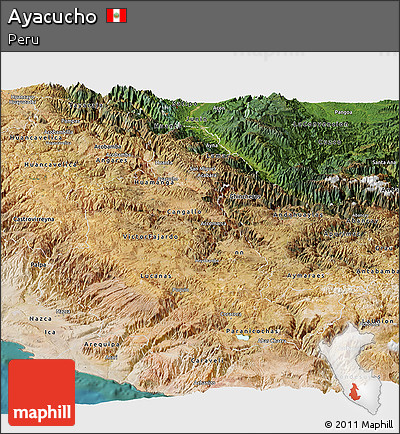 Satellite Panoramic Map of Ayacucho