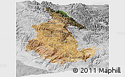 Satellite Panoramic Map of Ayacucho, lighten, desaturated