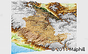 Satellite Panoramic Map of Ayacucho, physical outside