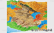 Satellite Panoramic Map of Ayacucho, political outside
