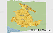 Savanna Style Panoramic Map of Ayacucho, single color outside