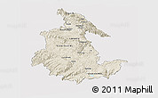 Shaded Relief Panoramic Map of Ayacucho, cropped outside