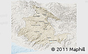 Shaded Relief Panoramic Map of Ayacucho, lighten