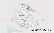Silver Style Panoramic Map of Ayacucho, single color outside