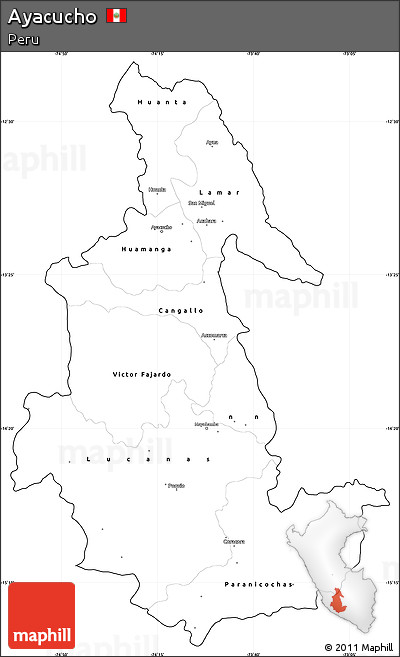 Blank Simple Map of Ayacucho, cropped outside