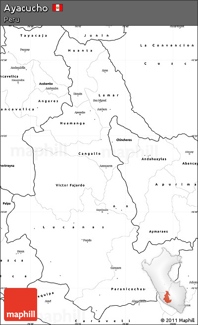 Blank Simple Map of Ayacucho
