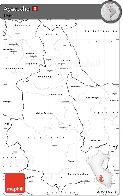 Blank Simple Map of Ayacucho