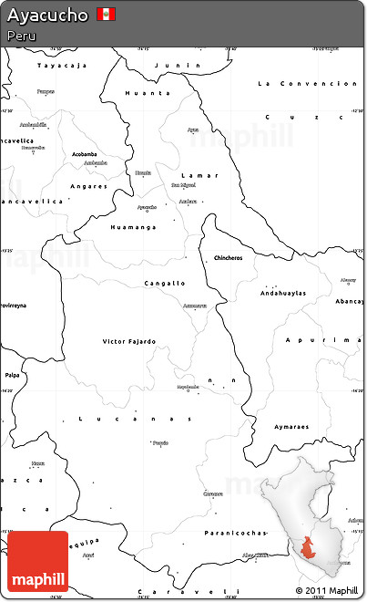 Blank Simple Map of Ayacucho