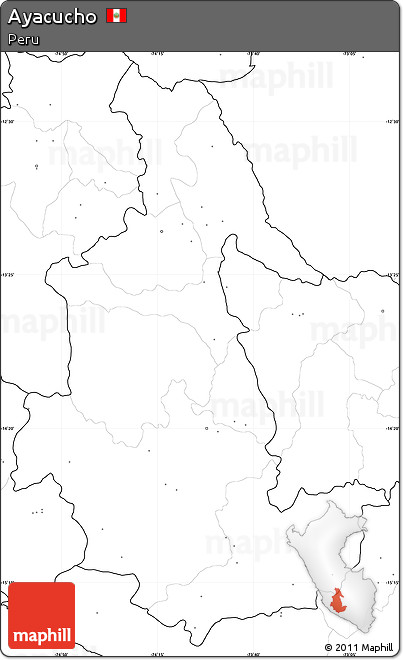 Blank Simple Map of Ayacucho, no labels
